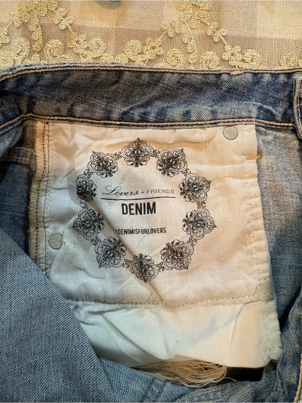 Lovers + Friends Distressed Denim Shorts | Size 28 | 100% Cotton | Premium Denim